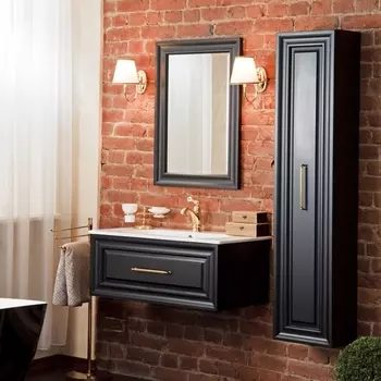 Мебель для ванной La Beaute Classic Cornelia 100 черный матовый, фурнитура золото