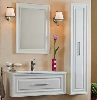 Мебель для ванной La Beaute Classic Cornelia 100 слоновая кость матовый, фурнитура серебро