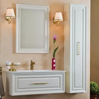 Мебель для ванной La Beaute Classic Cornelia 100 слоновая кость матовый, фурнитура золото