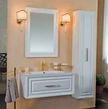 Мебель для ванной La Beaute Classic Cornelia 85 белый матовый, фурнитура золото