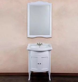 Мебель для ванной La Beaute Classic Lorette 65 белый матовый, фурнитура серебро