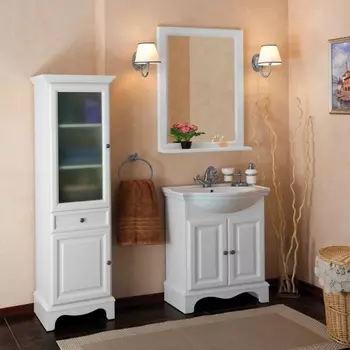 Мебель для ванной La Beaute Classic Michel 70 белый матовый, фурнитура серебро