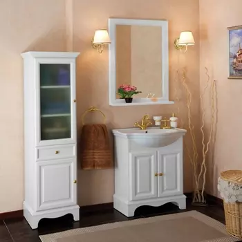 Мебель для ванной La Beaute Classic Michel 70 белый матовый, фурнитура золото