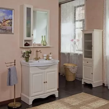 Мебель для ванной La Beaute Classic Michel 80 слоновая кость матовый, фурнитура бронза