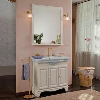 Мебель для ванной La Beaute Classic Michel 90 слоновая кость матовый, фурнитура золото