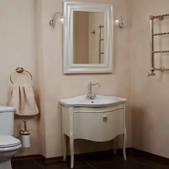 Мебель для ванной La Beaute Classic Nicole перламутр бежевый глянец, фурнитура хром