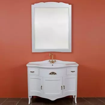 Мебель для ванной La Beaute Classic Nora белый матовый, фурнитура бронза