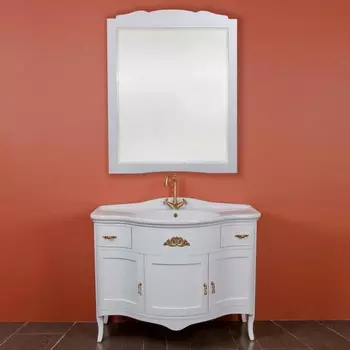 Мебель для ванной La Beaute Classic Nora белый матовый, фурнитура золото