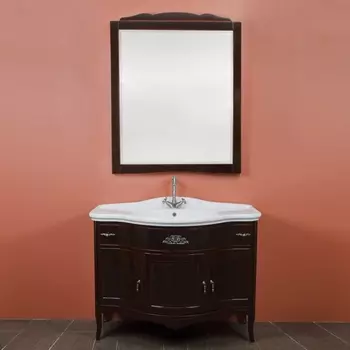 Мебель для ванной La Beaute Classic Nora темное дерево глянец, фурнитура серебро