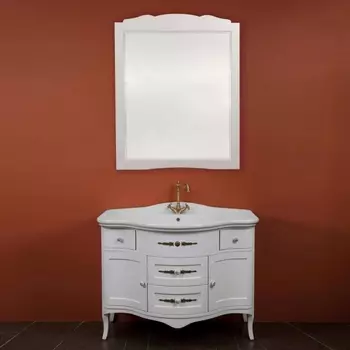 Мебель для ванной La Beaute Classic Sabrina C белый матовый, фурнитура бронза