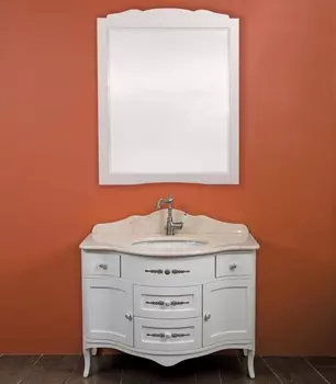 Мебель для ванной La Beaute Classic Sabrina M белый матовый, фурнитура серебро