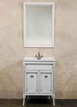 Мебель для ванной La Beaute Classic Vivien Porta 60 белый с патиной, фурнитура серебро