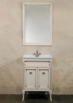 Мебель для ванной La Beaute Classic Vivien Porta 60 слоновая кость с патиной, фурнитура серебро