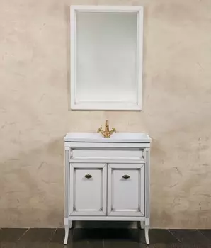 Мебель для ванной La Beaute Classic Vivien Porta 70 белый с патиной, фурнитура бронза