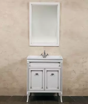 Мебель для ванной La Beaute Classic Vivien Porta 70 белый с патиной, фурнитура серебро