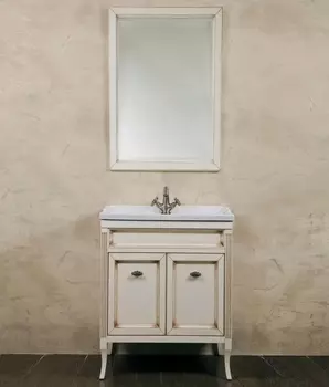 Мебель для ванной La Beaute Classic Vivien Porta 70 слоновая кость с патиной, фурнитура серебро