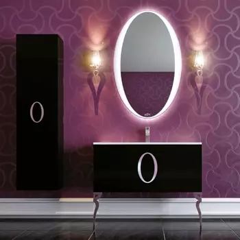 Мебель для ванной La Beaute Gard 90 черная, фурнитура хром