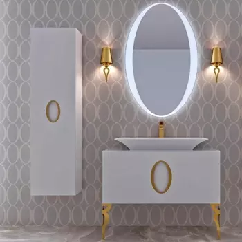 Мебель для ванной La Beaute Savoie 100 белая, фурнитура золото