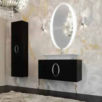 Мебель для ванной La Beaute Savoie 100 черная, фурнитура хром