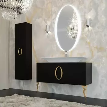 Мебель для ванной La Beaute Savoie 100 черная, фурнитура золото