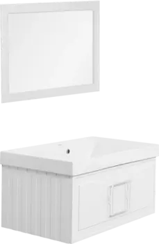 Мебель для ванной La Fenice Cubo 80 белая, ручка белая