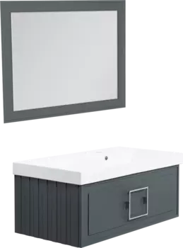 Мебель для ванной La Fenice Cubo 90 R серая, ручка хром