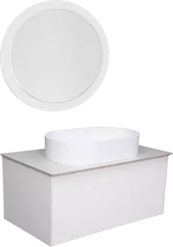 Мебель для ванной La Fenice Terra 80 белая, белая столешница, матовая раковина