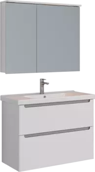 Мебель для ванной Lemark Buno 100 белая глянцевая, 2 ящика