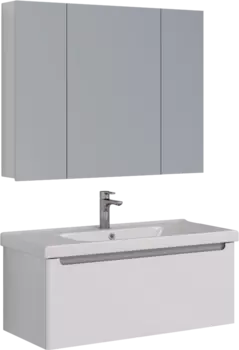 Мебель для ванной Lemark Buno mini 100 белая глянцевая, 1 ящик