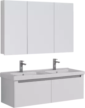 Мебель для ванной Lemark Buno mini 125 белая глянцевая, 2 ящика