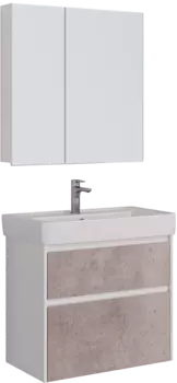 Мебель для ванной Lemark Combi 100 бетон, белая глянцевая