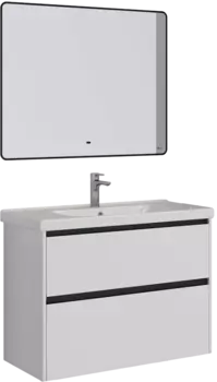 Мебель для ванной Lemark Combi 100 черная, белая глянцевая