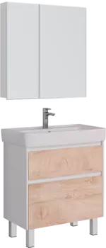 Мебель для ванной Lemark Combi 100 дуб кантри, белая глянцевая