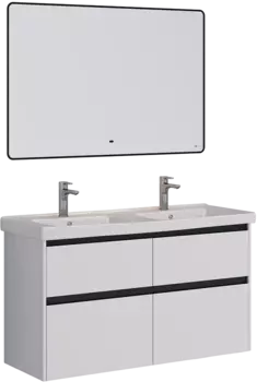 Мебель для ванной Lemark Combi 125 черная глянцевая, белая глянцевая