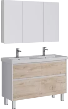 Мебель для ванной Lemark Combi 125 дуб кантри, белая глянцевая