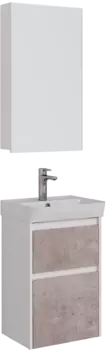 Мебель для ванной Lemark Combi 45 бетон, белая глянцевая