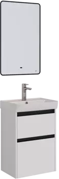 Мебель для ванной Lemark Combi 50 черная, белая глянцевая