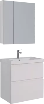 Мебель для ванной Lemark Veon 70 белая глянцевая, 2 ящика