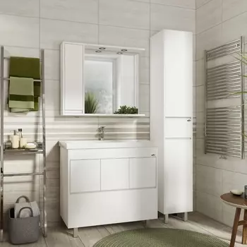 Мебель для ванной Misty Алиса 100 напольная, белая эмаль