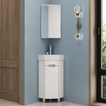 Мебель для ванной Onika Айленд 35 напольная, белая, угловая