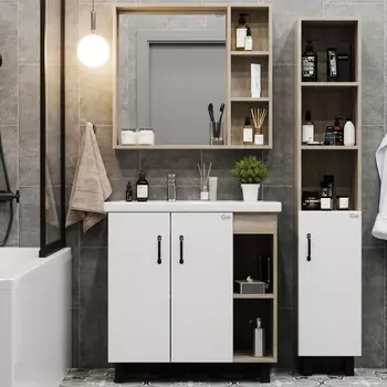 Мебель для ванной Onika Тимбер 70.10 белая, дуб сонома