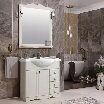 Мебель для ванной Opadiris Клио 85 напольная, слоновая кость