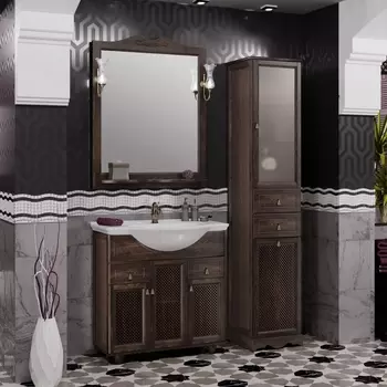 Мебель для ванной Opadiris Тибет 80 с декоративной решеткой, нагал