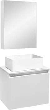 Мебель для ванной Runo Бари 50 белая, раковина Duo 40