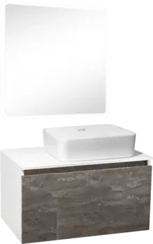 Мебель для ванной Runo Бари 80 железный камень, раковина Tre 50