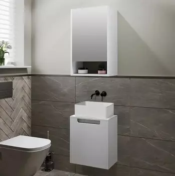 Мебель для ванной Runo Бари Микра 40 белая, раковина Duo 40