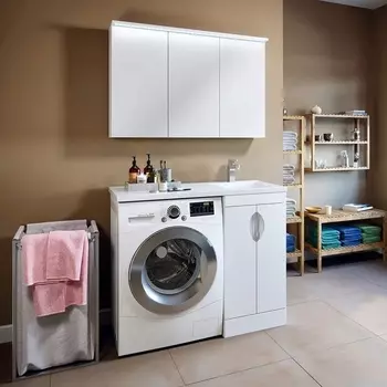 Мебель для ванной Runo Лира 45, L, под стиральную машину, раковина лайт