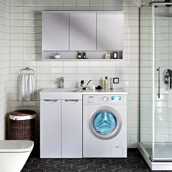 Мебель для ванной Runo Лира 60, R, под стиральную машину, раковина лайт