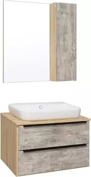 Мебель для ванной Runo Мальта 70, подвесная, дуб, серая