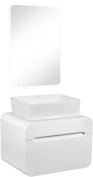 Мебель для ванной Runo Ницца 60 белая, раковина Tre 50